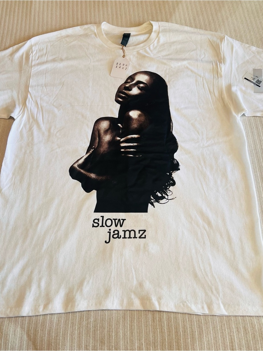 White Graphic Tee -slow Jamz